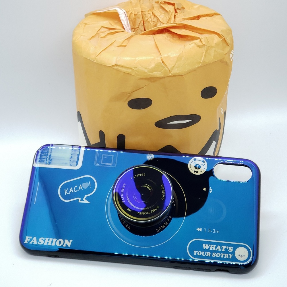 BLUE RETRO GLOSSY IPHONE CAMERA PHONE CASE - Picture 2 of 8